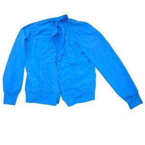 Cherokee Infinity Womens Royal Blue Zip Up Scrub Jacket XL Mock Neck Raglan